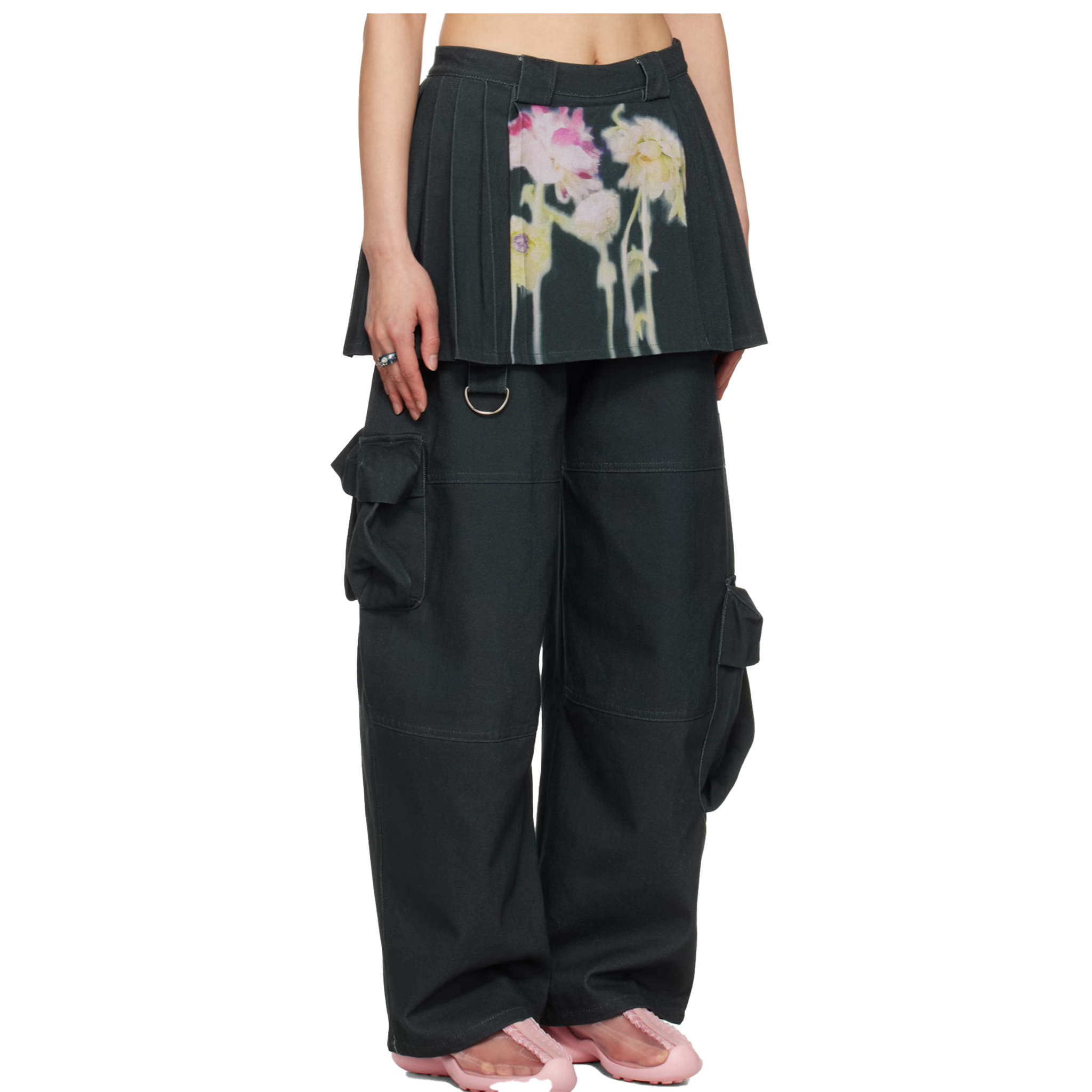 Flower Drip Lawn Skirt Cargo Pant
