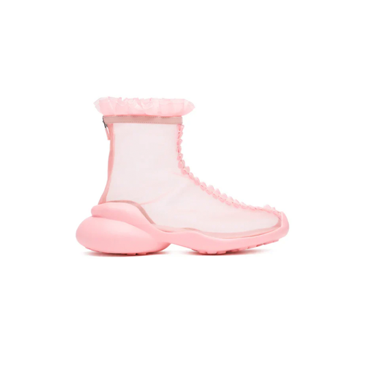 Pink Mesh Rufl Boots