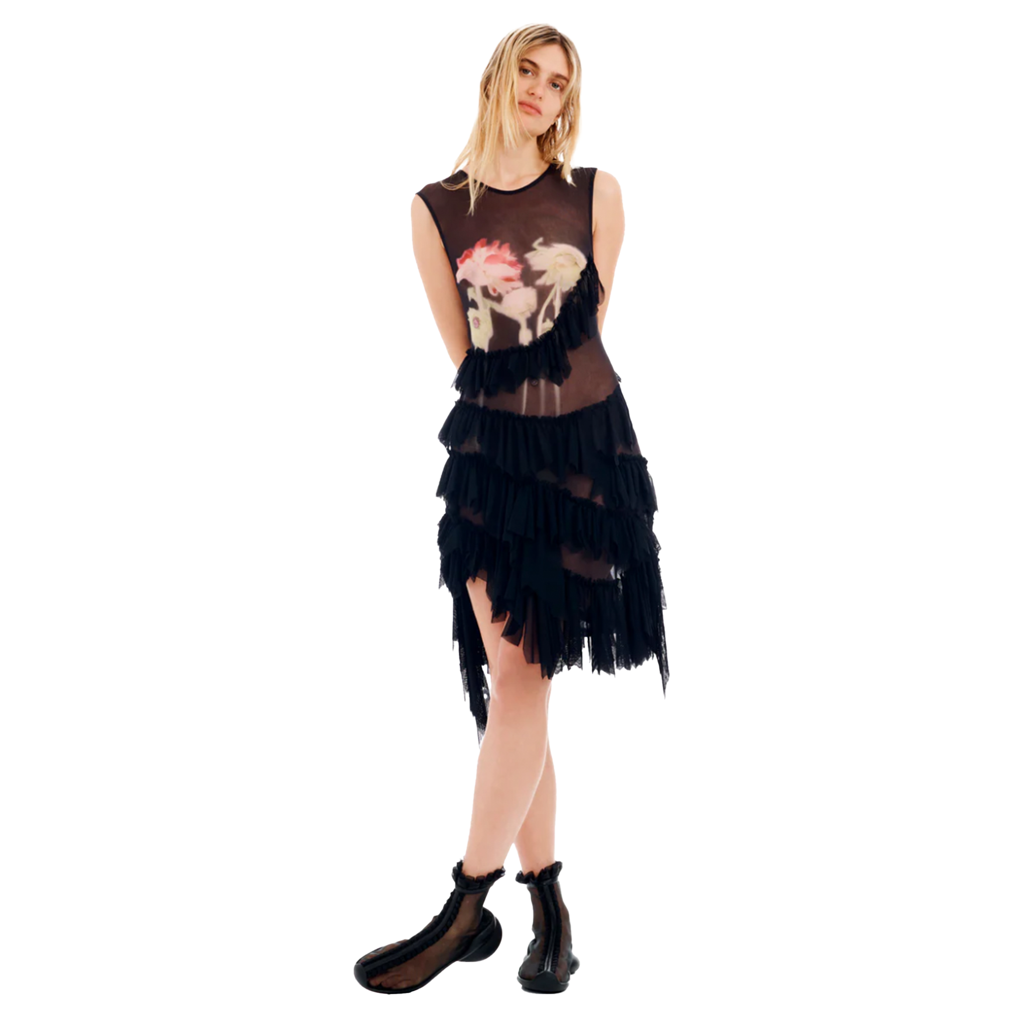 Flower Drip Nettle Dress