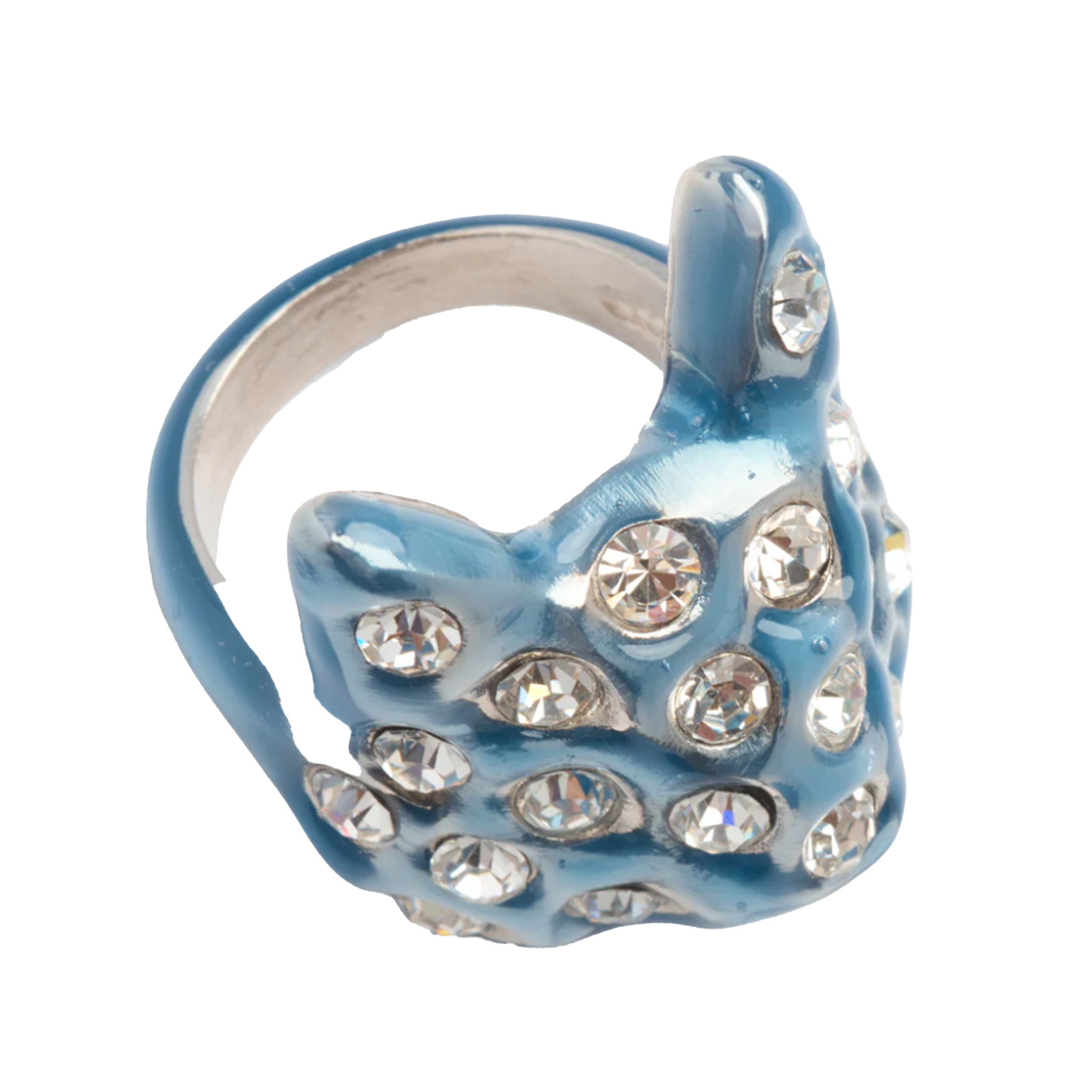 Sea Blue Puffy Bunny Ring