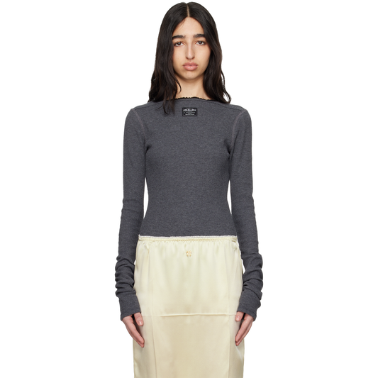 Reversed Henley Bodysuit