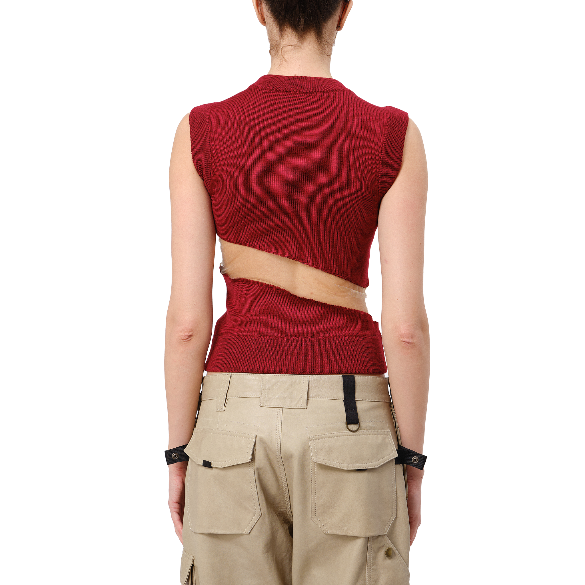 Diagonal Floating Knit Vest