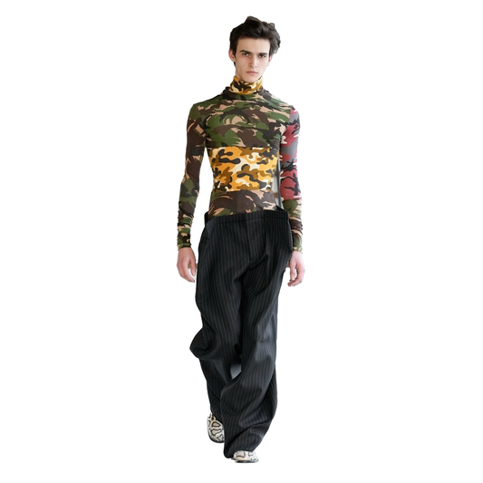 Patchwork Camo Jersey Top