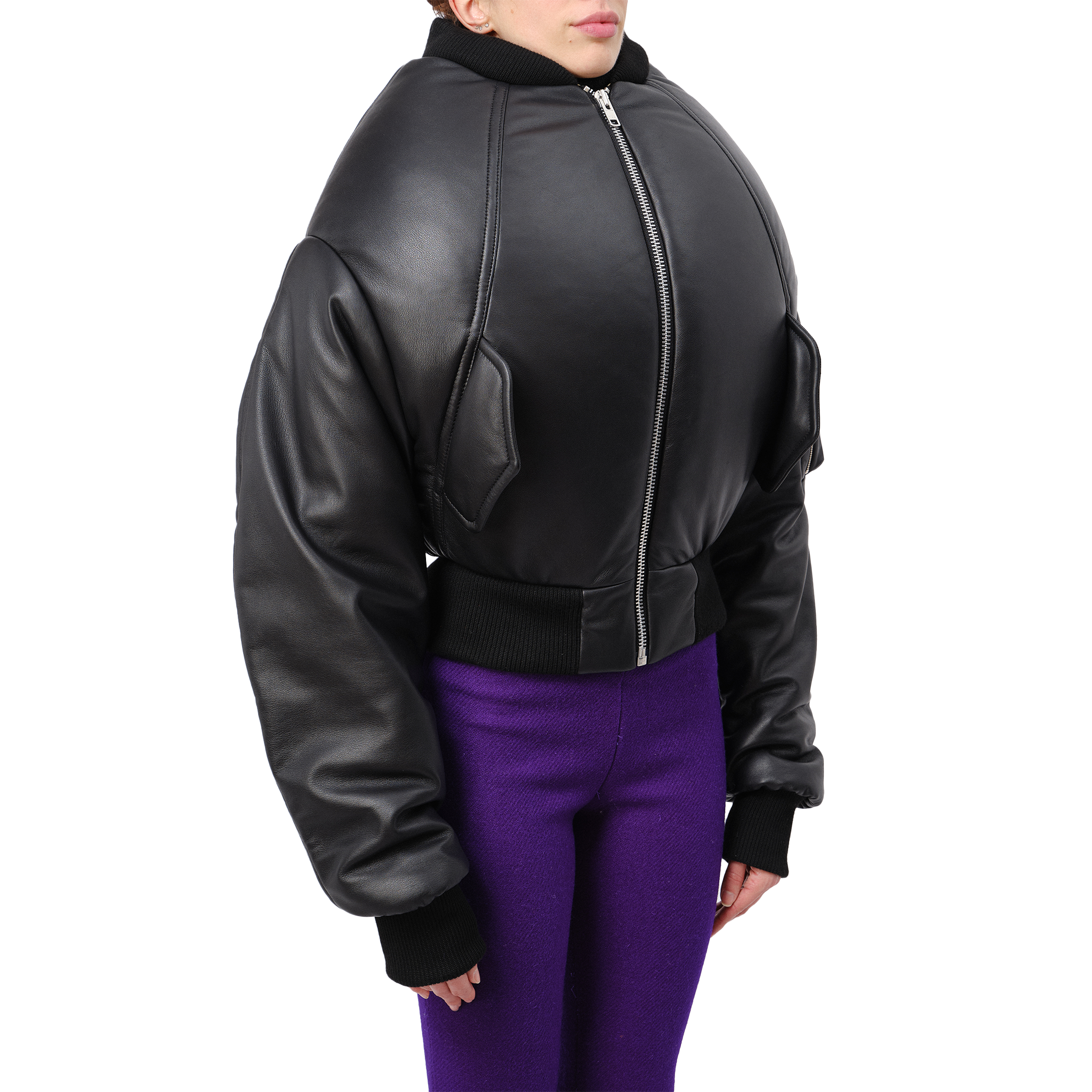 Over the Shoulders Leather Bomber