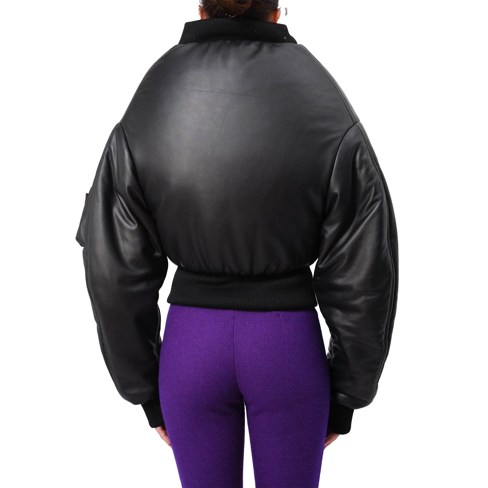 Over the Shoulders Leather Bomber