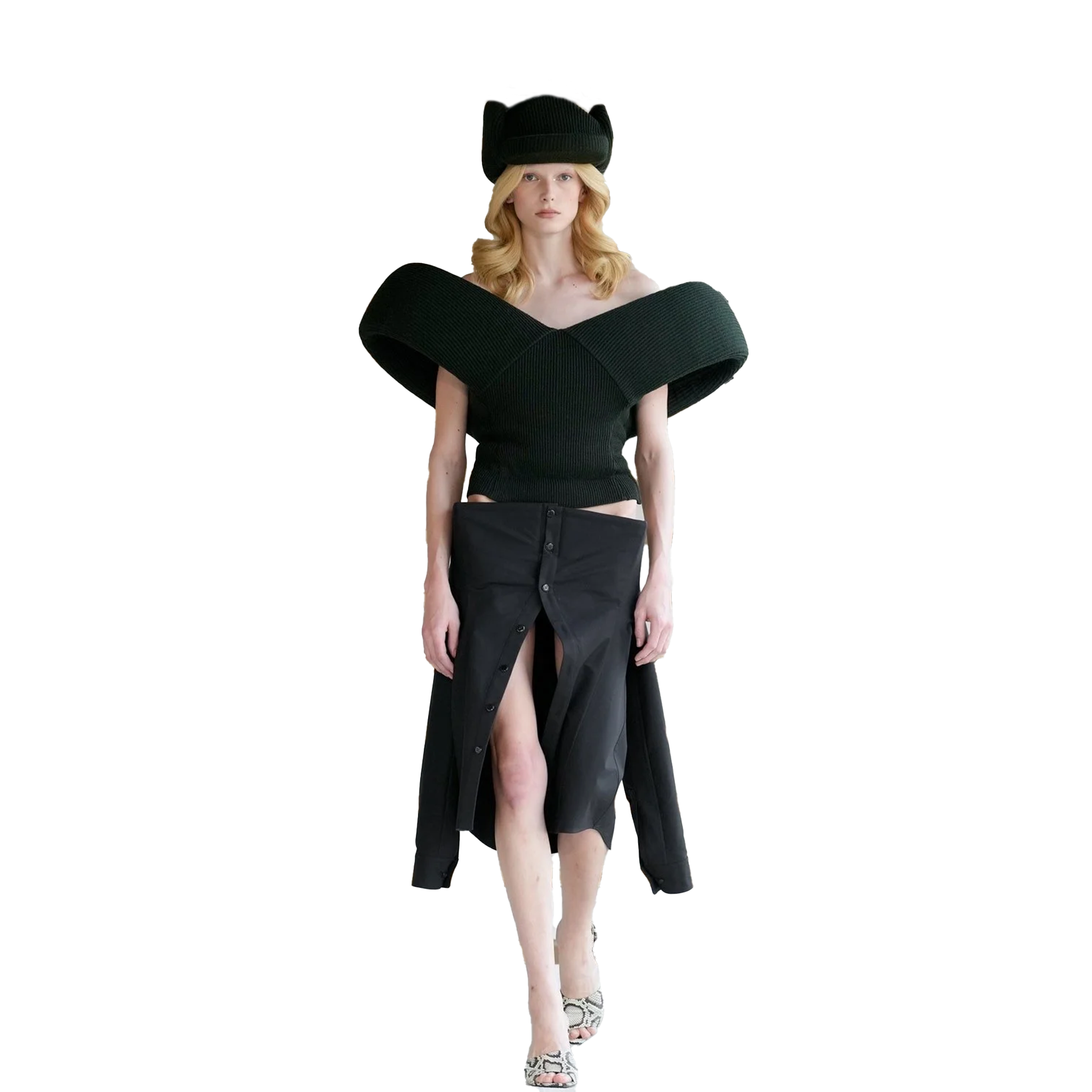 Sculptured Off Shoulder Knit Top