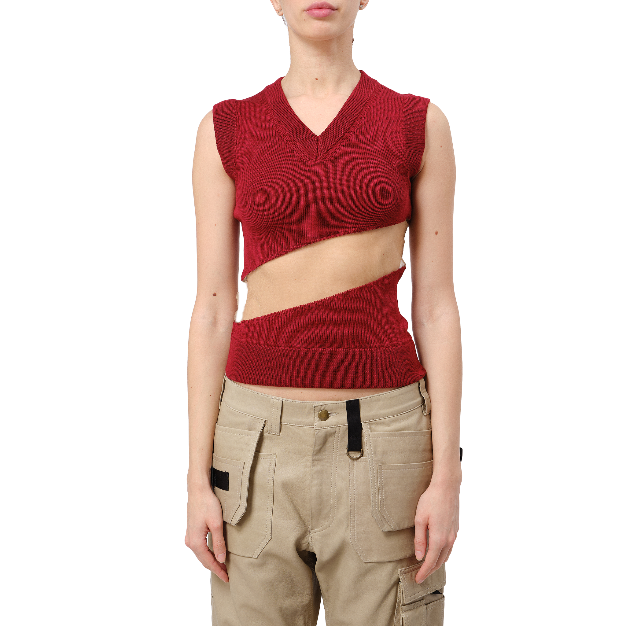 Diagonal Floating Knit Vest
