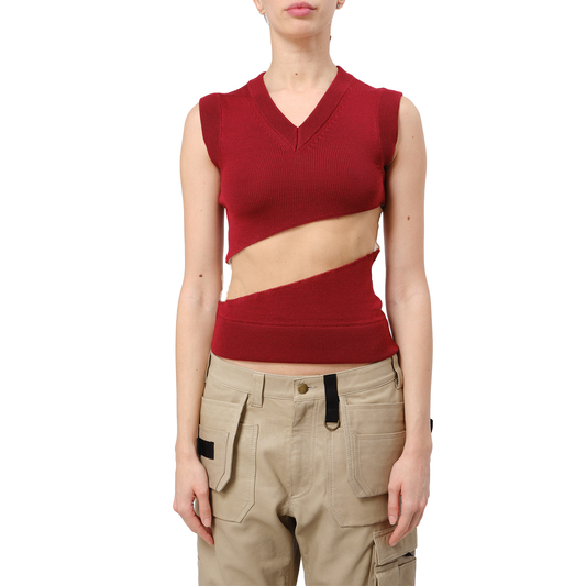 Diagonal Floating Knit Vest
