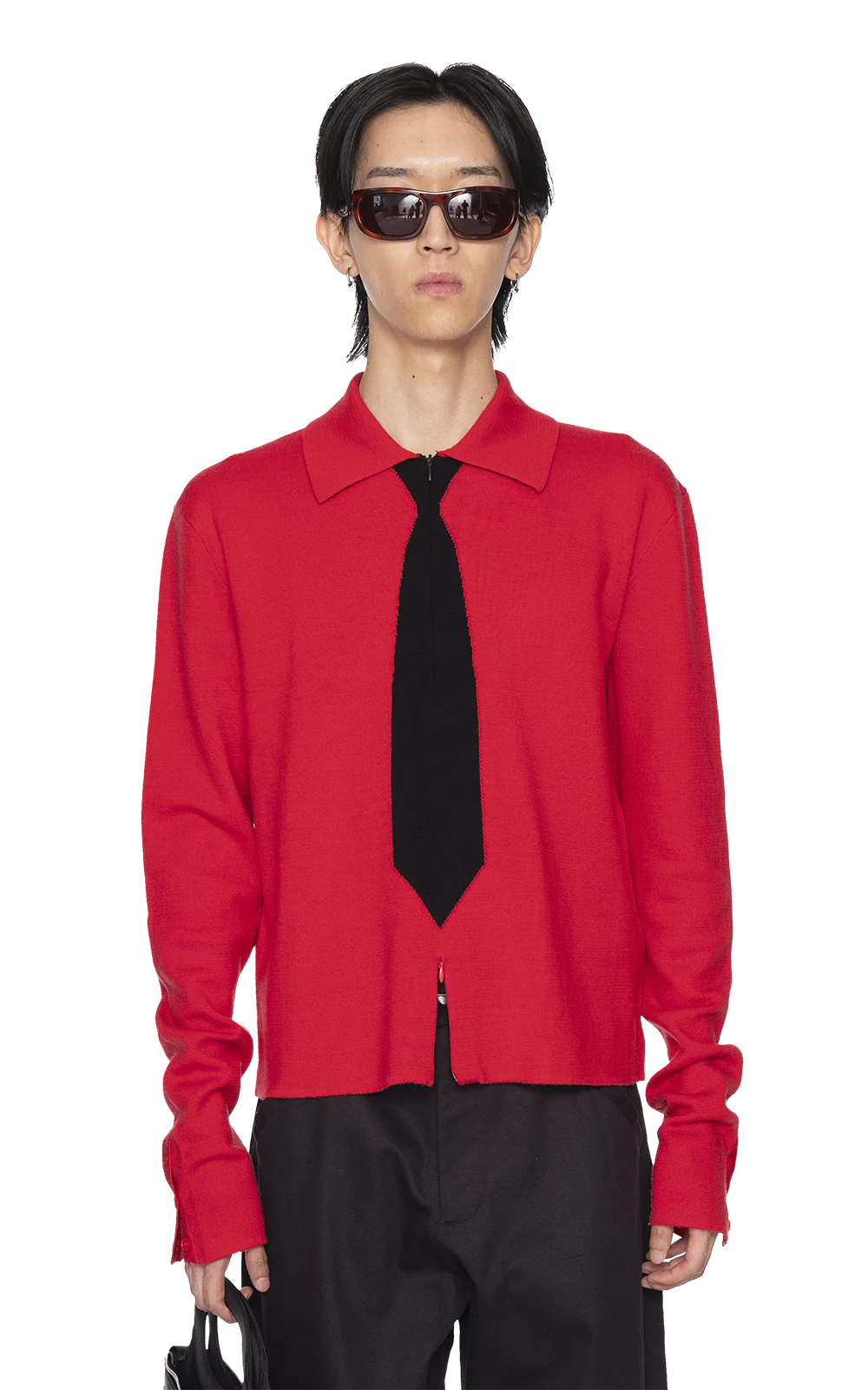 Red Knitted Uniform Polo