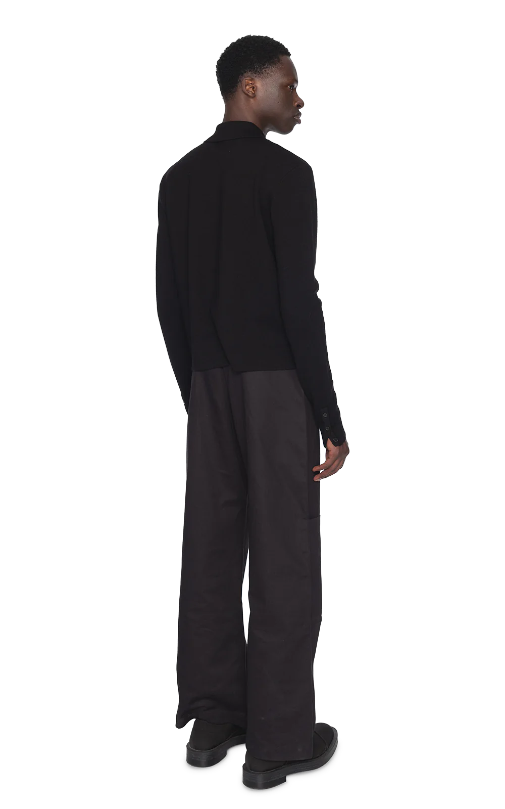Black Knitted Uniform Polo