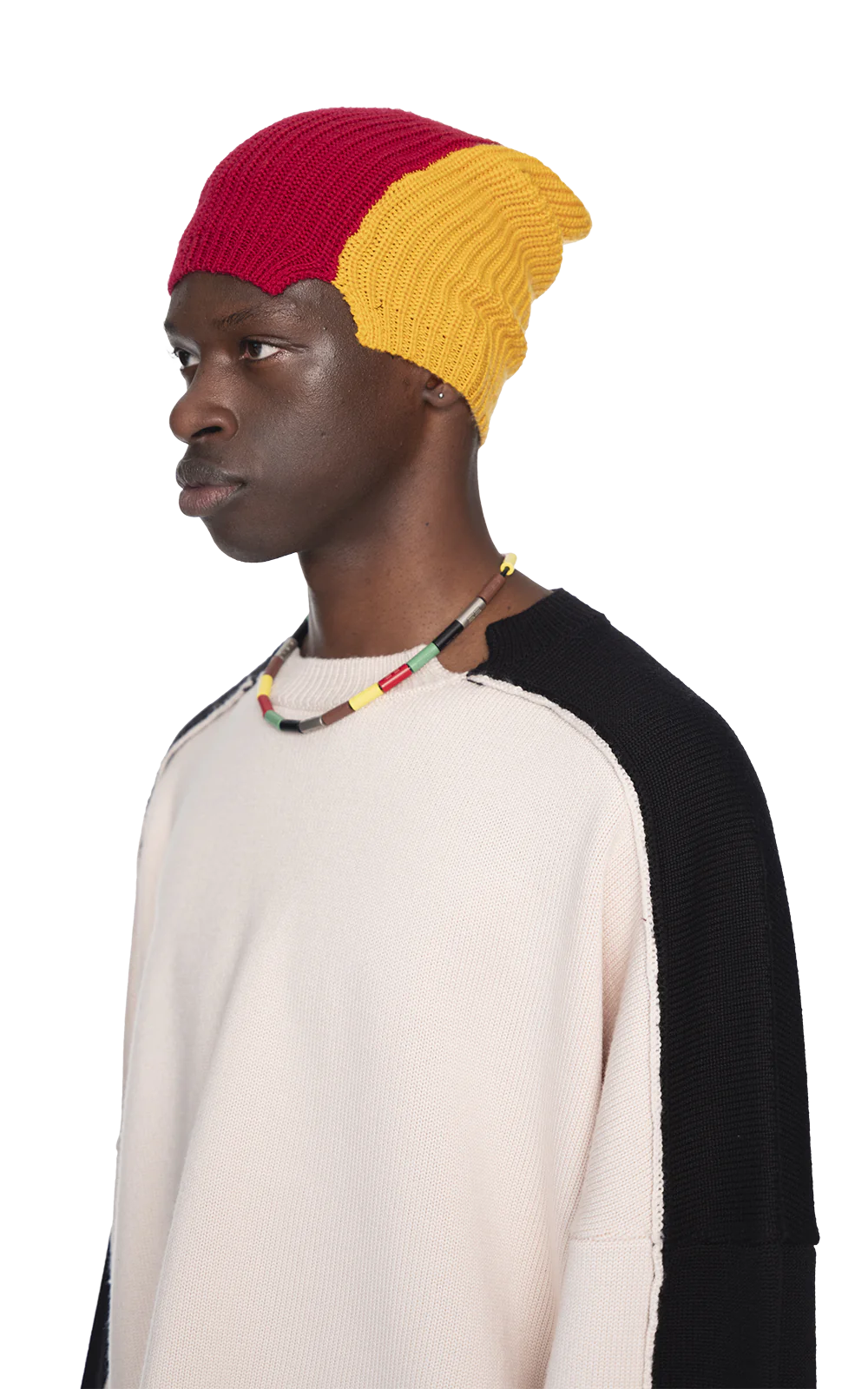 Red & Yellow Split Beanie