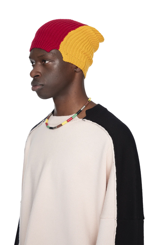 Red & Yellow Split Beanie