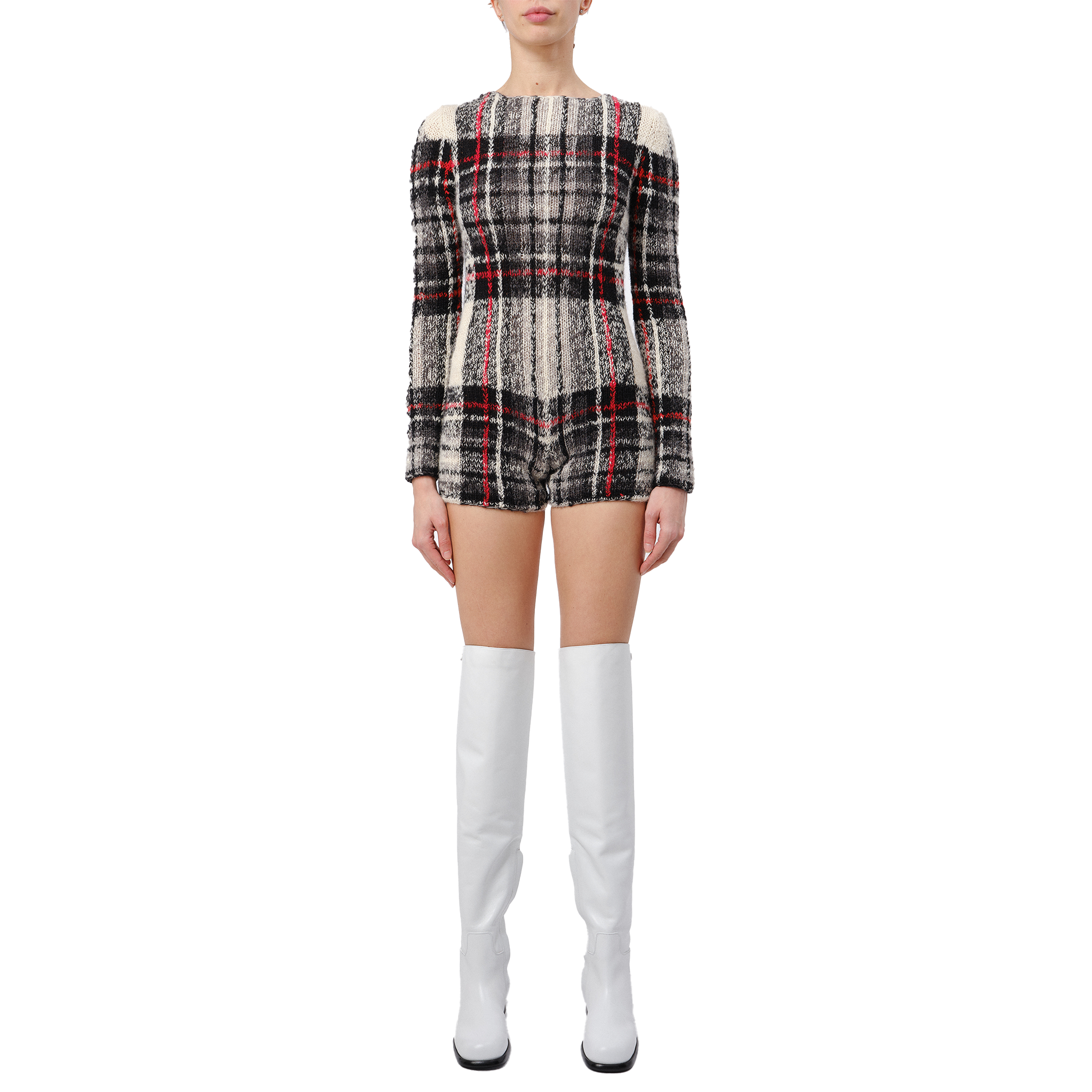 Hand Knitted Tartan Jumpsuit