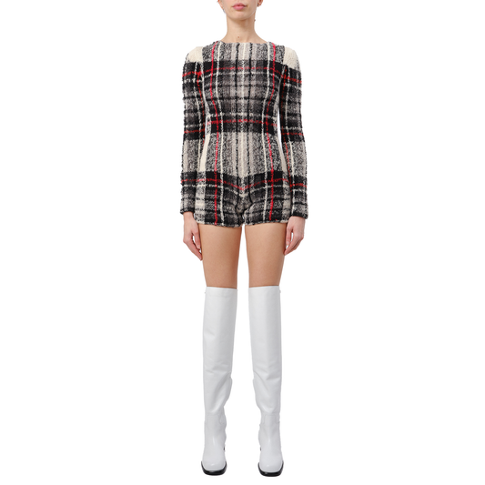 Hand Knitted Tartan Jumpsuit