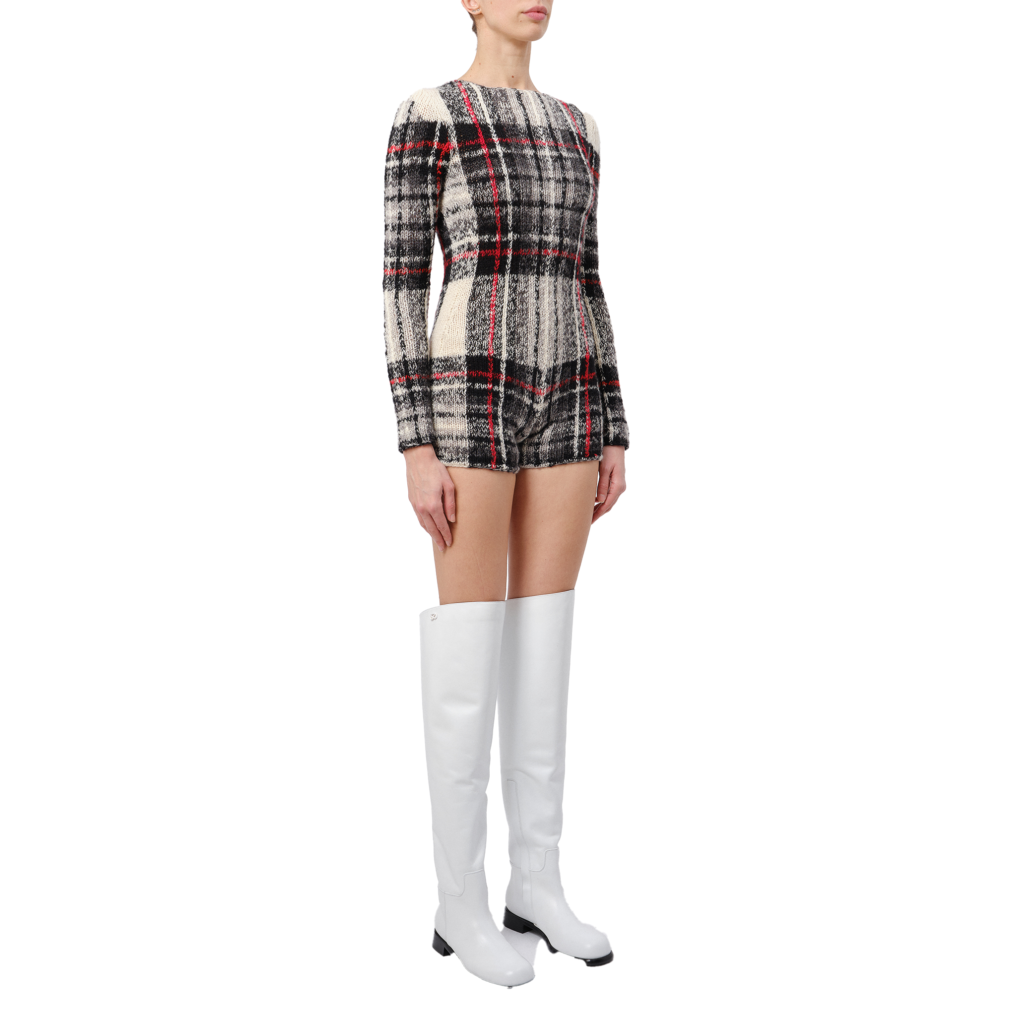 Hand Knitted Tartan Jumpsuit
