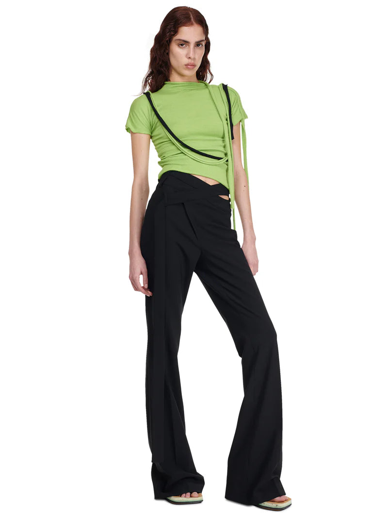 Flared Wrap Suit Pants