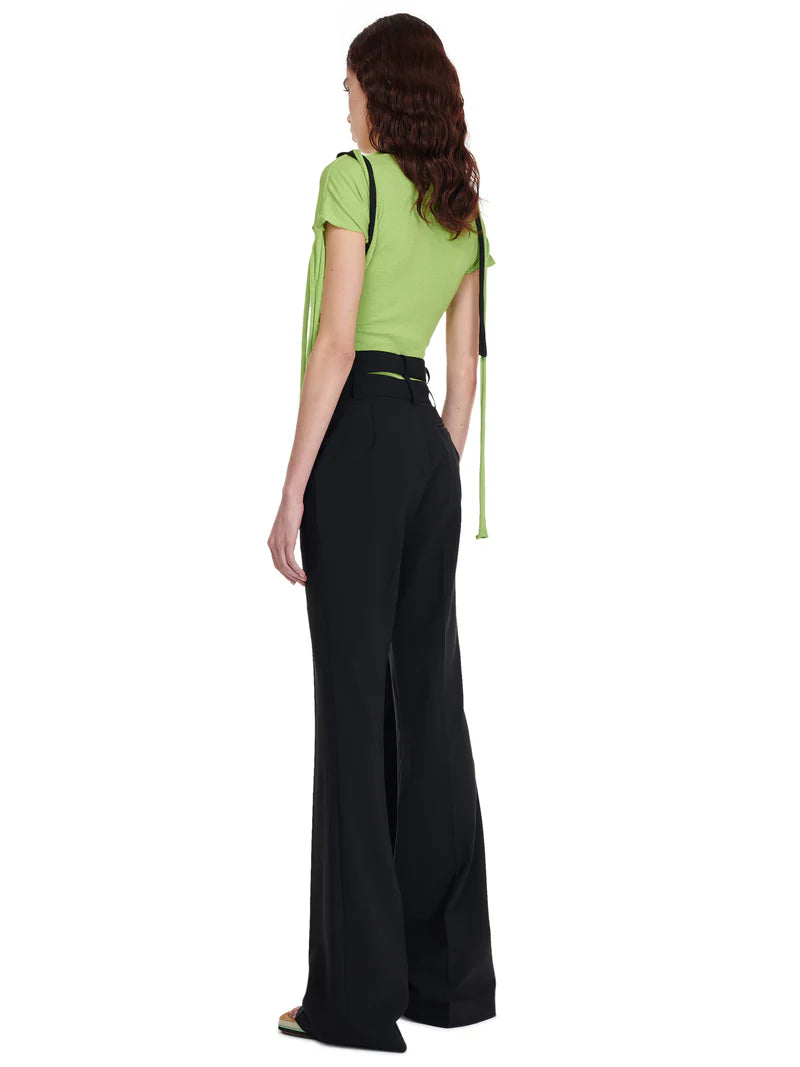 Flared Wrap Suit Pants