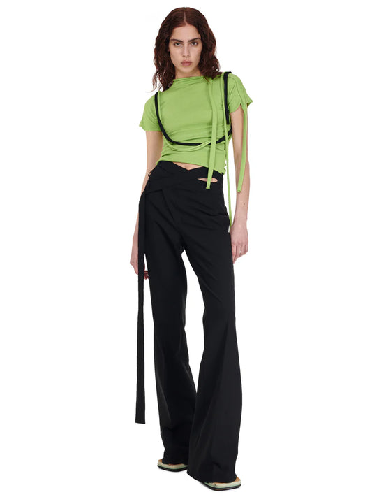 Flared Wrap Suit Pants