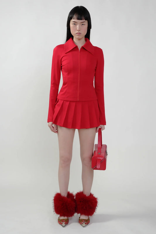 Red Zip Up Shirt
