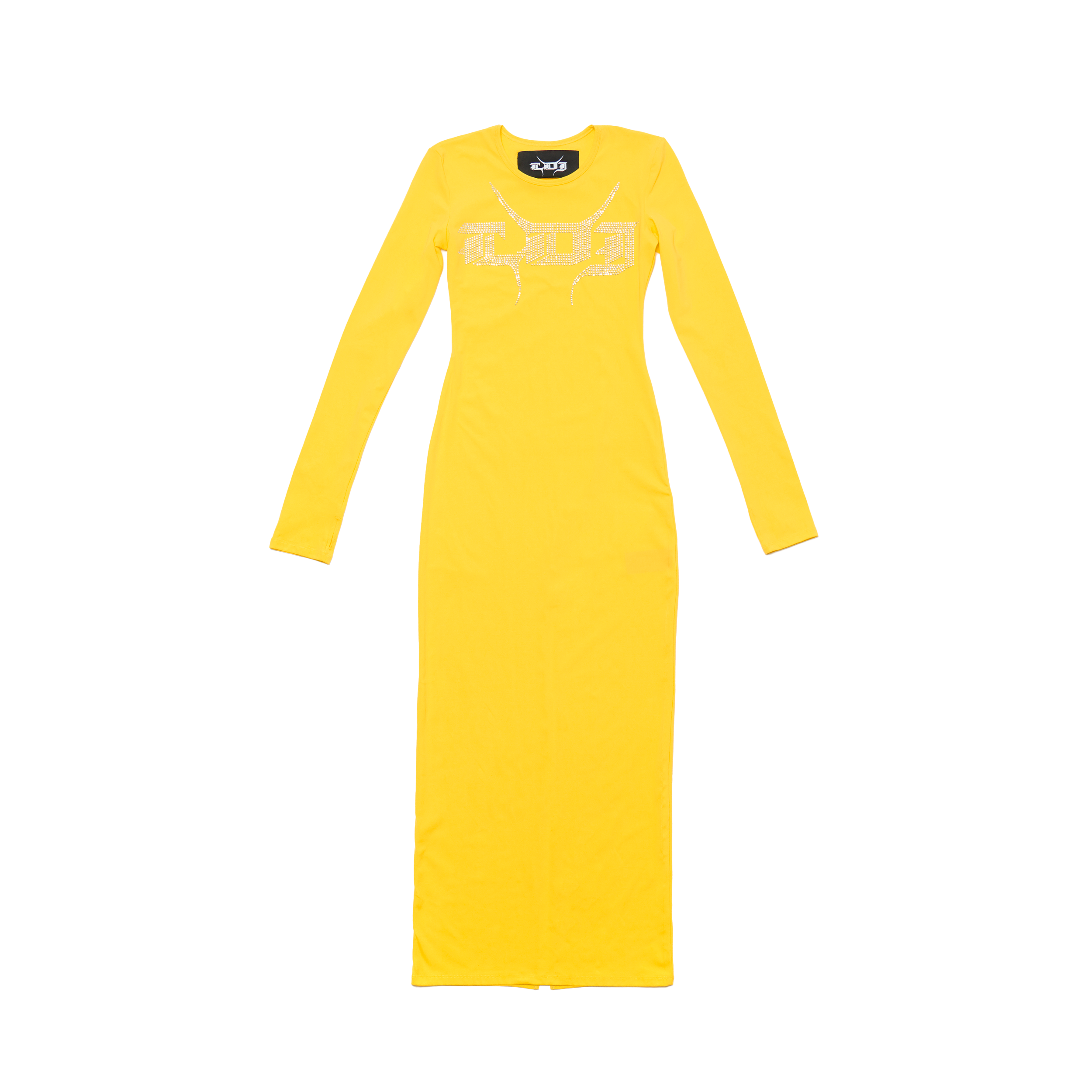 Logo-Print Asymmetric-Neckline Stretch-Woven Dress
