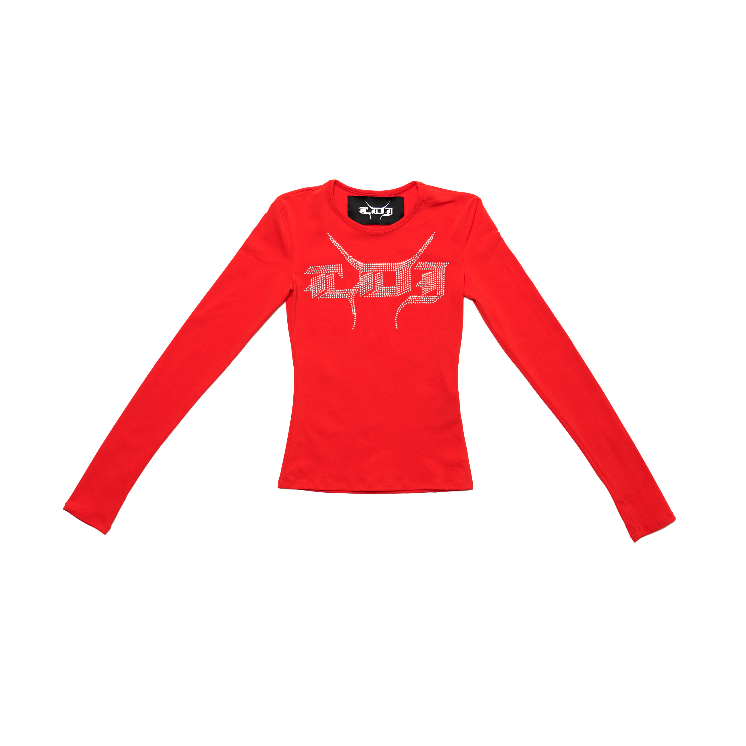 Logo-Print Asymmetric-Neckline Stretch-Woven Top