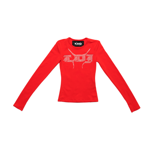 Logo-Print Asymmetric-Neckline Stretch-Woven Top