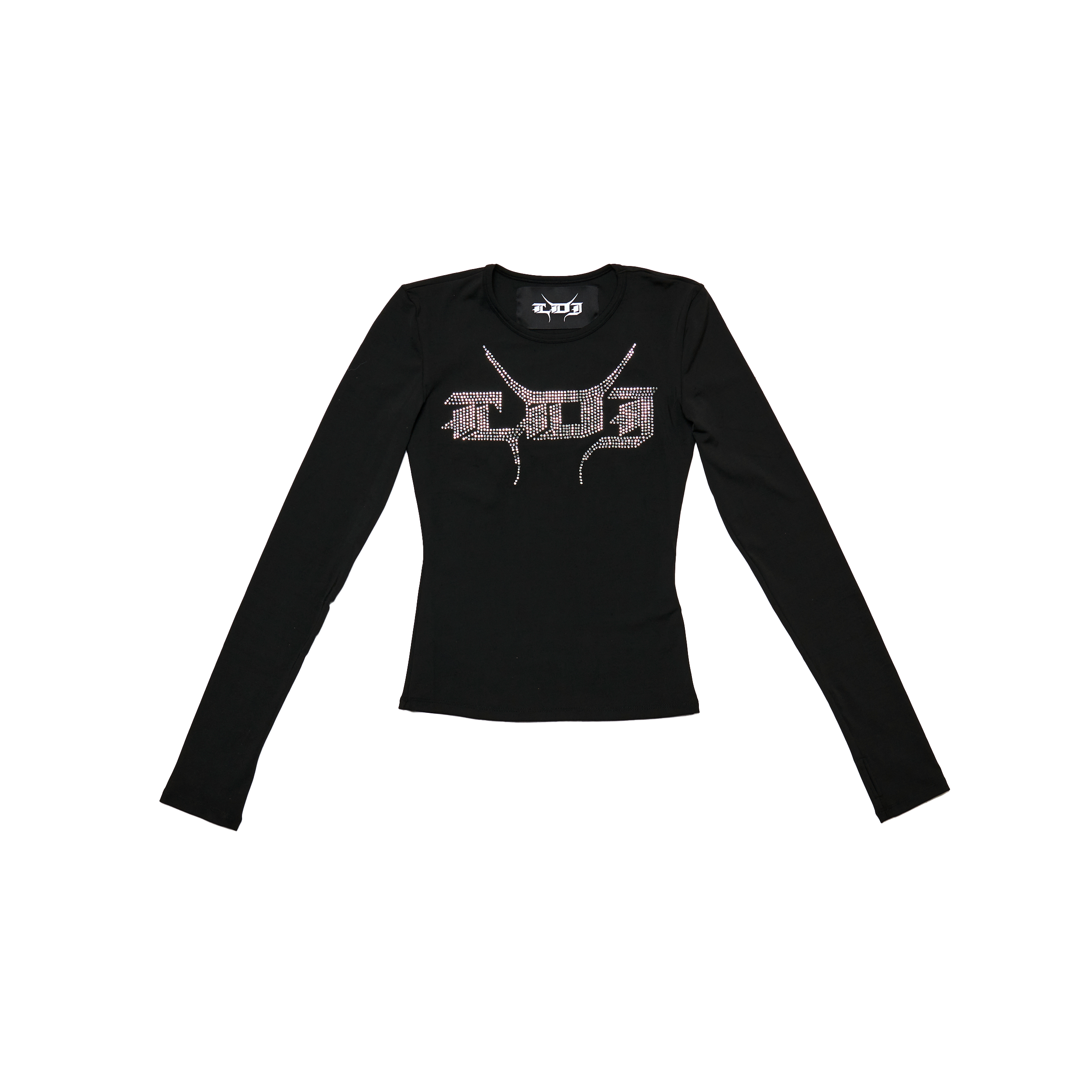 Logo-Print Asymmetric-Neckline Stretch-Woven Top