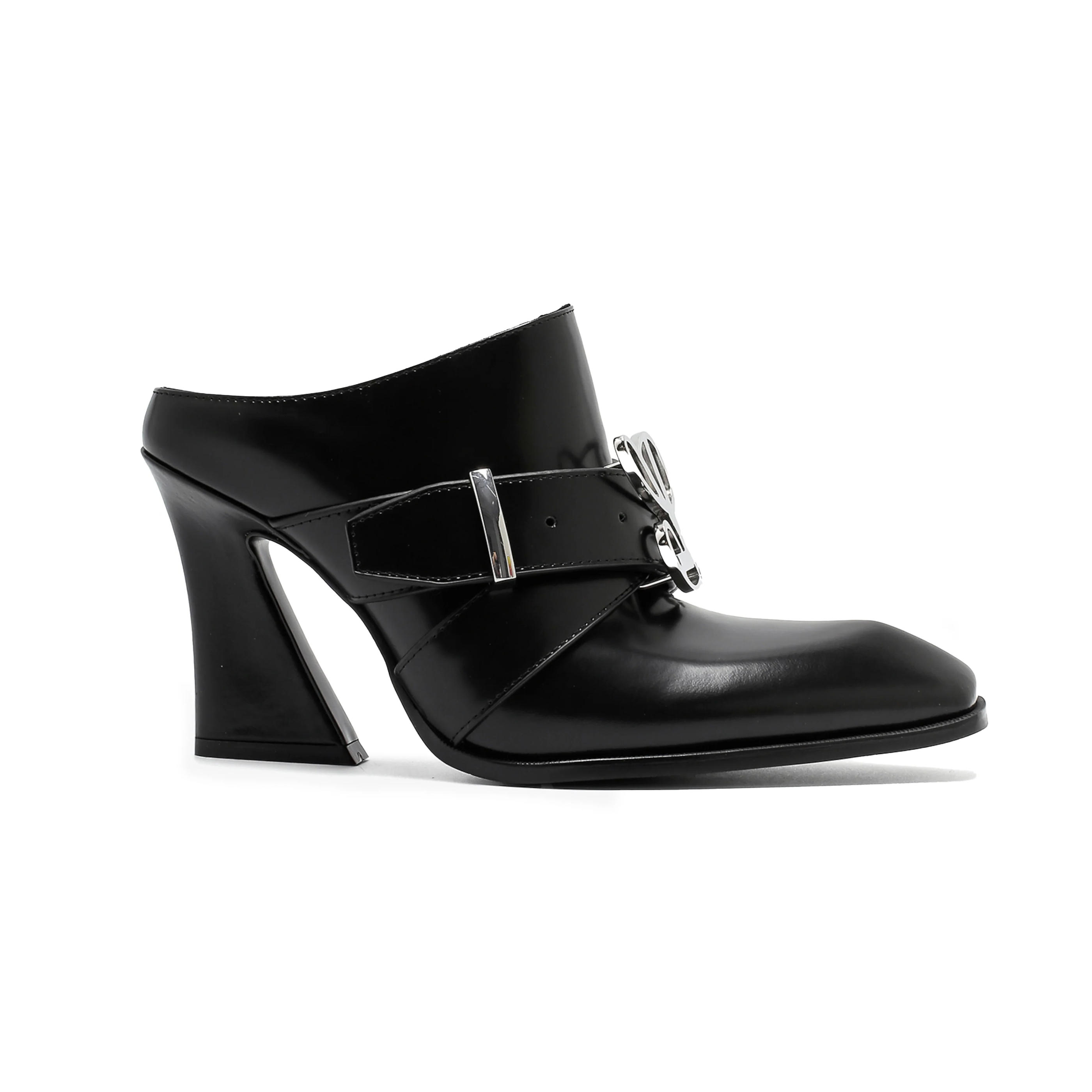 Jehan Black Belted Mules