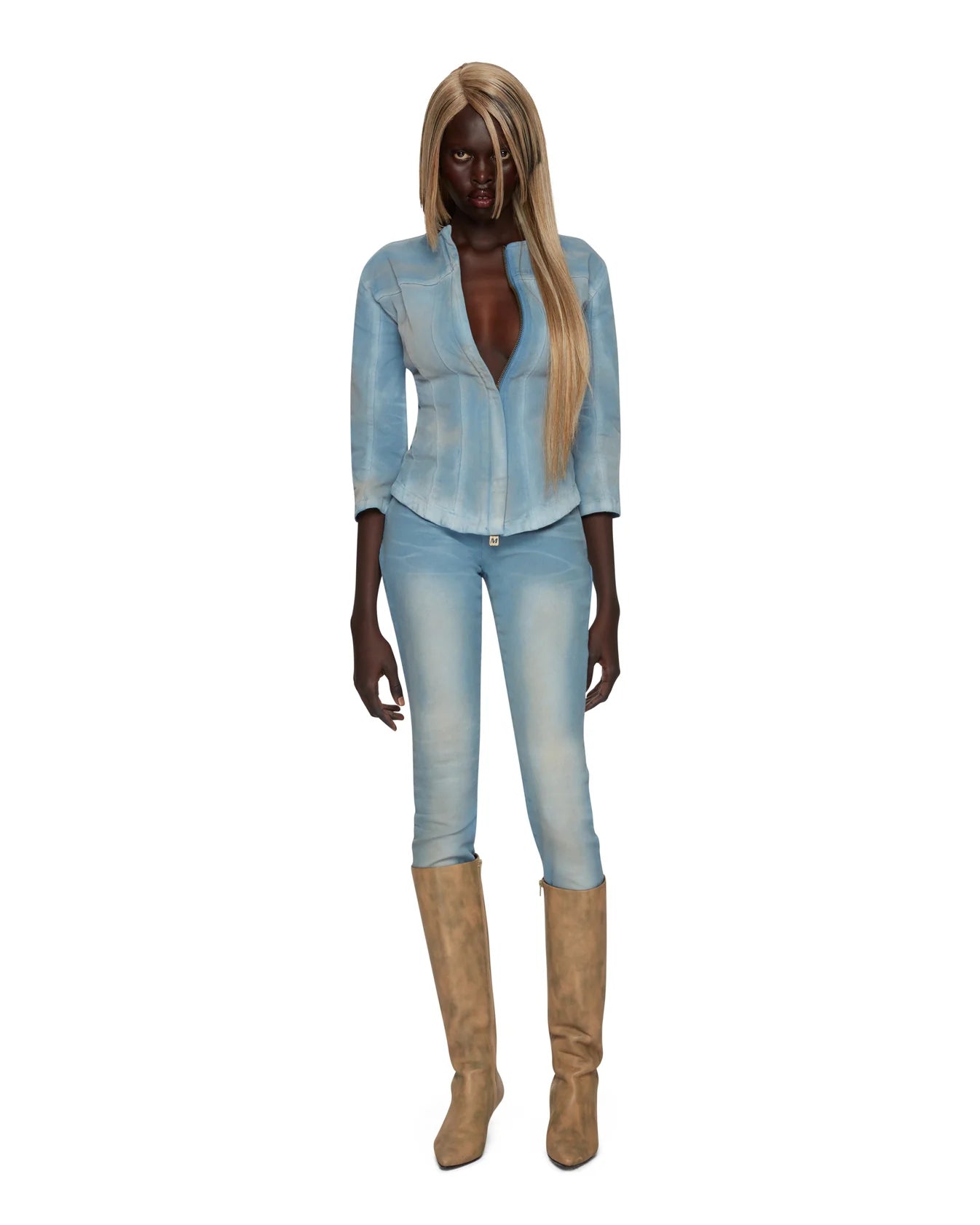 Slim Moto Blue Pony Jacket
