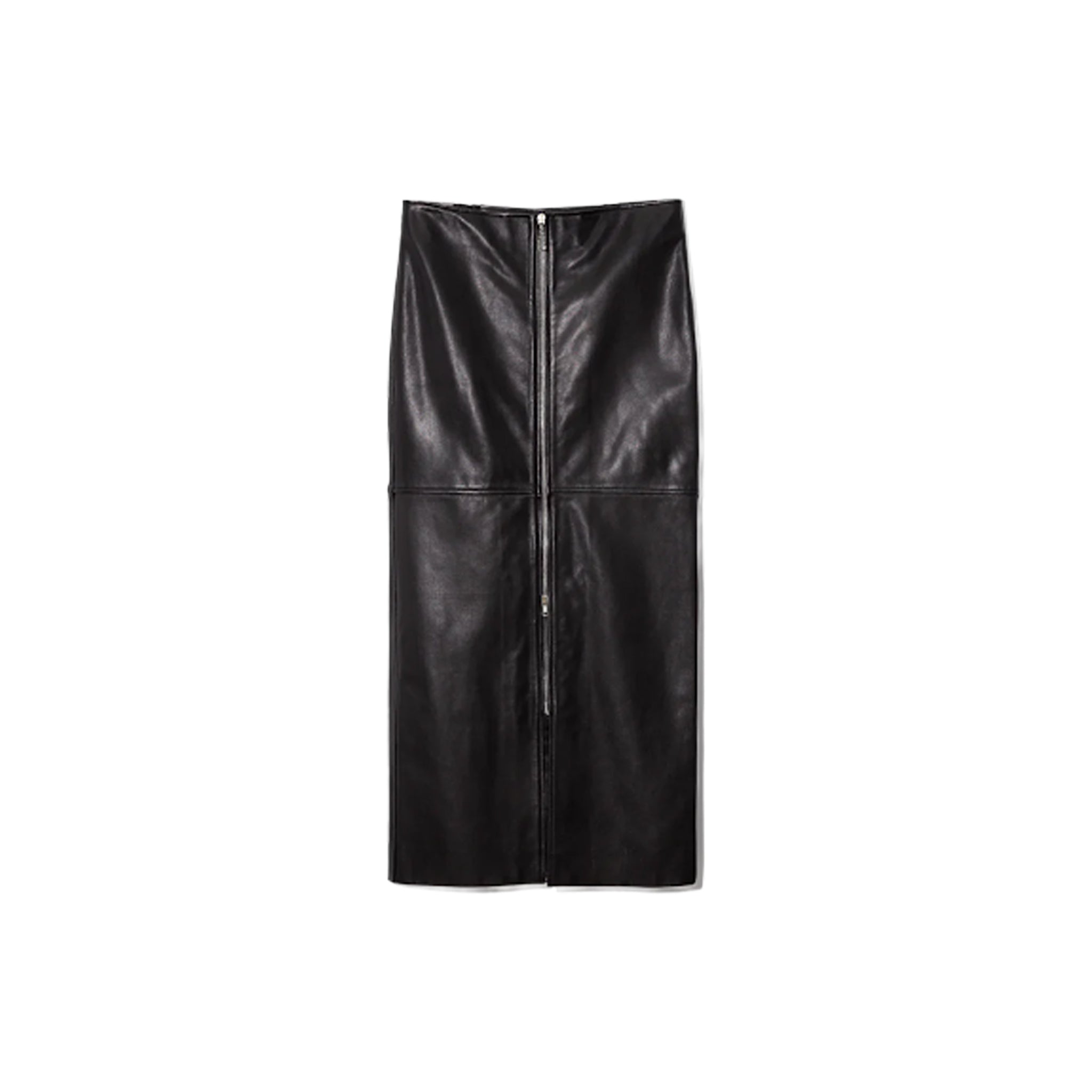 Milena Long Skirt Black Calf Nappa Leather