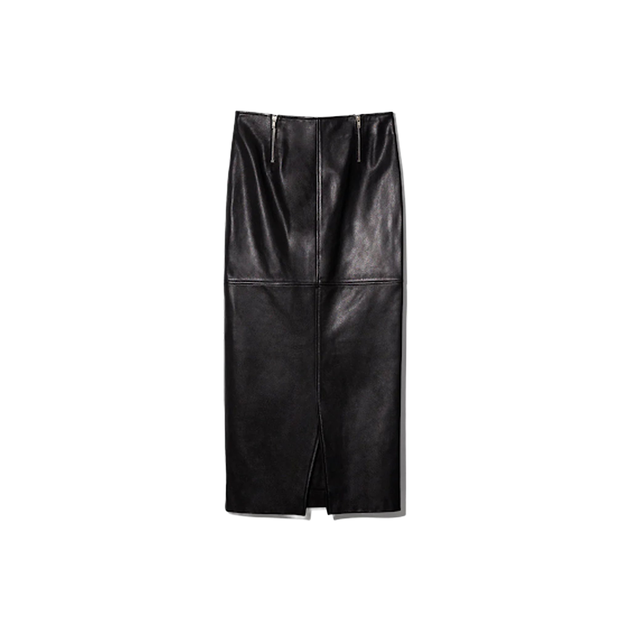 Milena Long Skirt Black Calf Nappa Leather