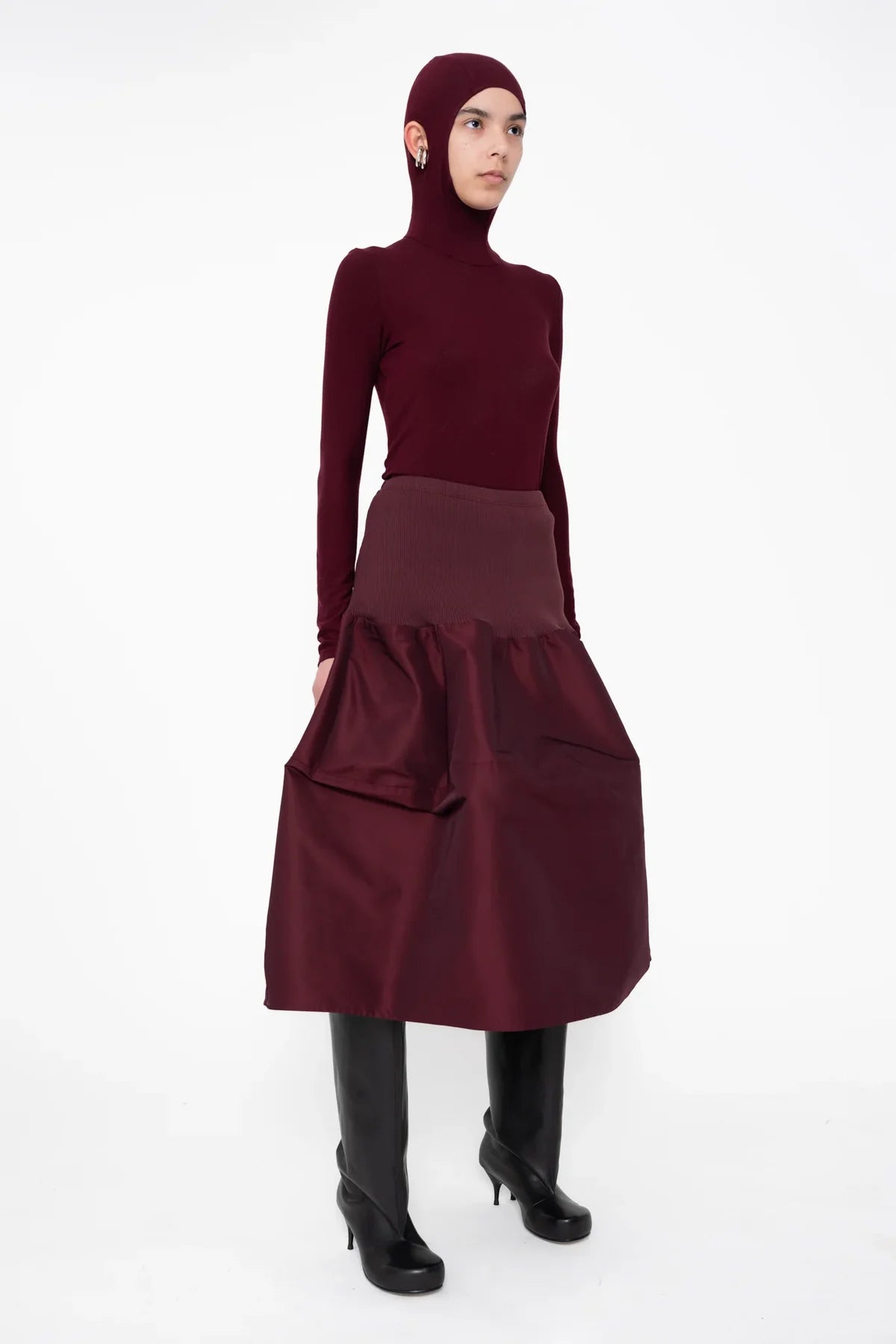 Bordeaux Bomber Skirt