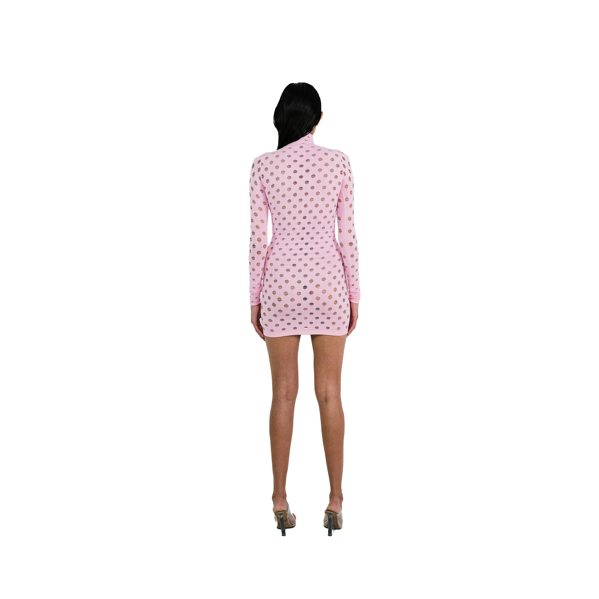 Perforated Turtleneck Dress