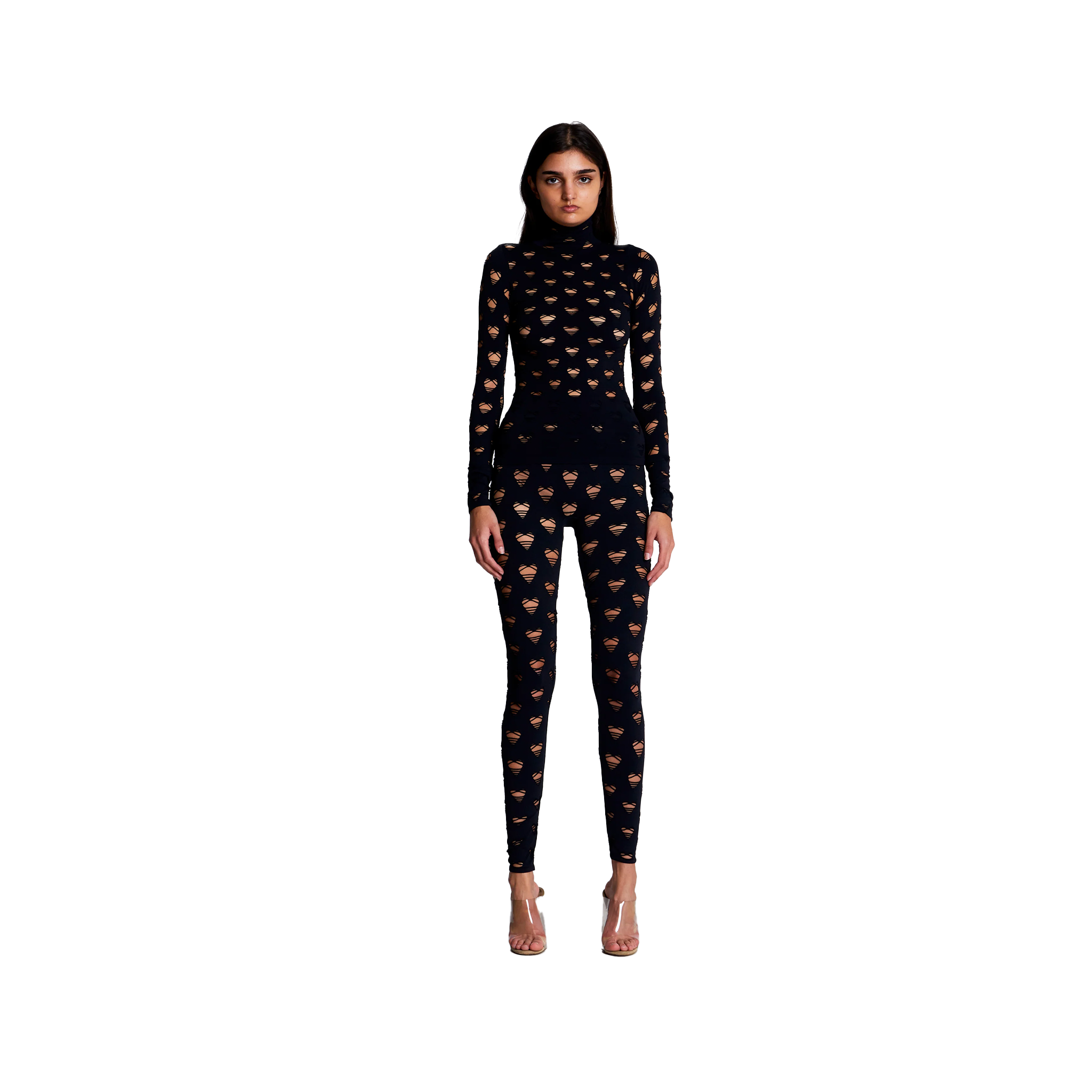 Perforated Heart Leggings