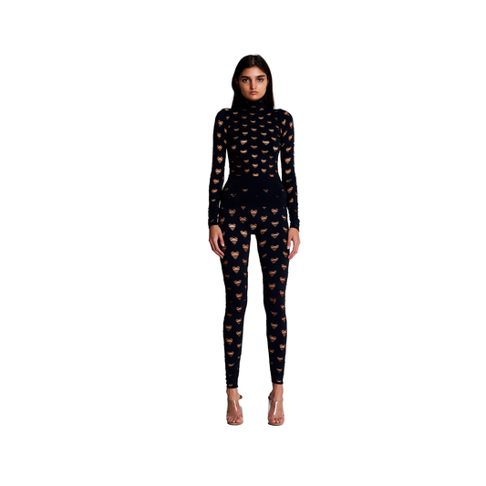 Perforated Heart Leggings