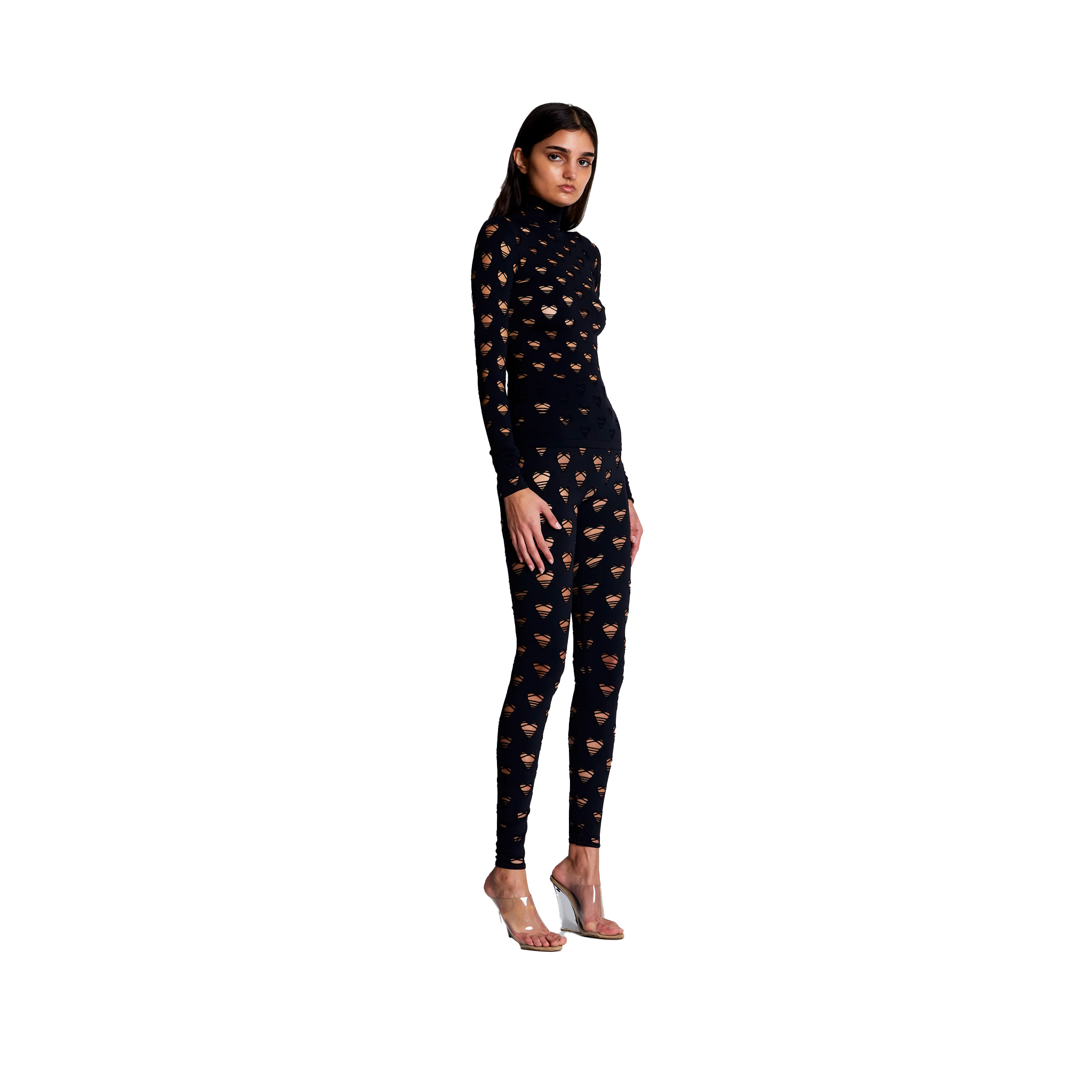 Perforated Heart Leggings