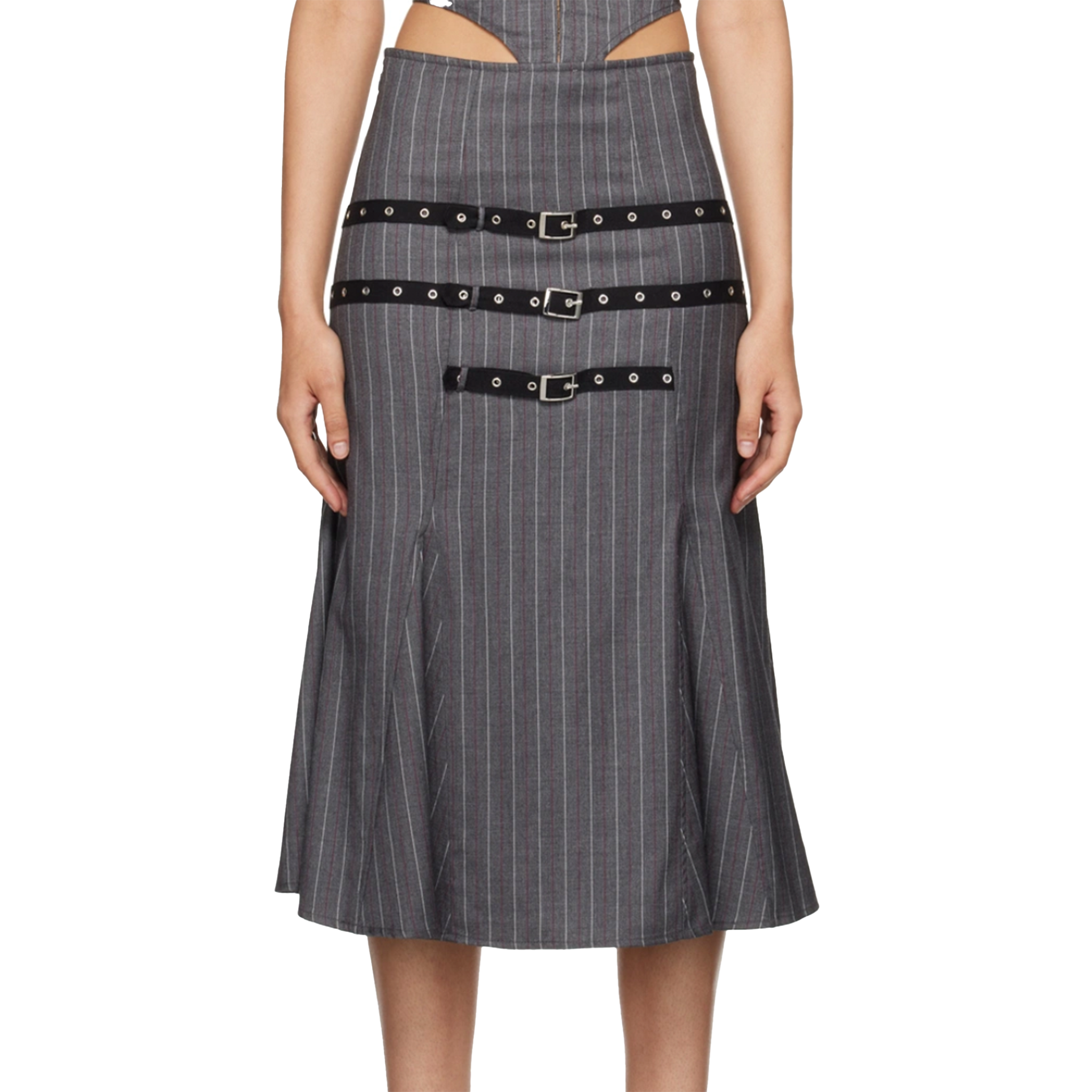 Gray Gaudi Midi Skirt