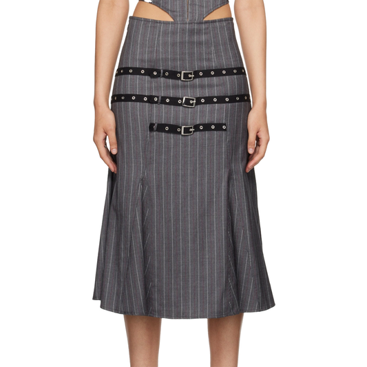 Gray Gaudi Midi Skirt