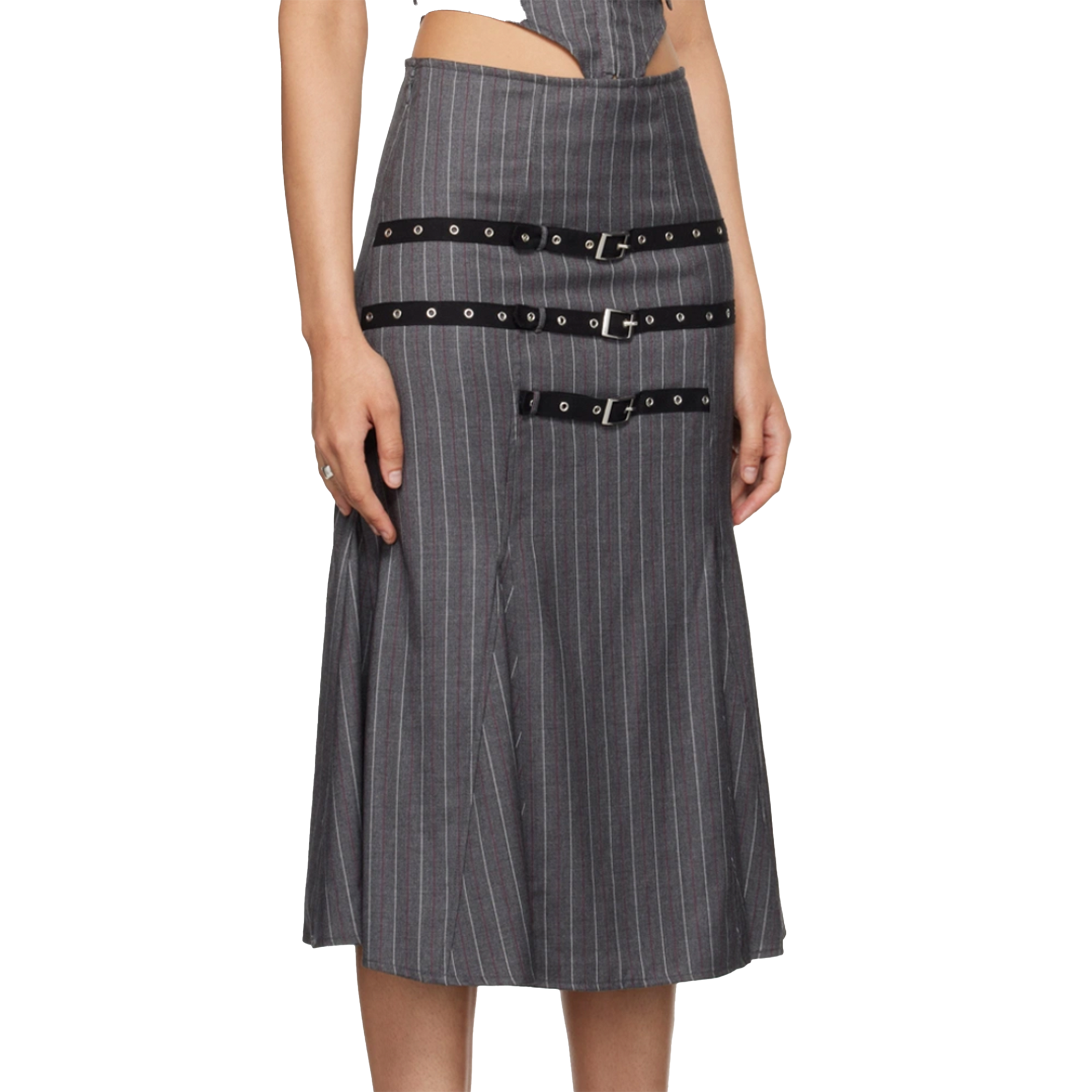 Gray Gaudi Midi Skirt