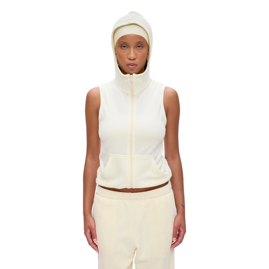 Soft Hooded Zip-Up Vest