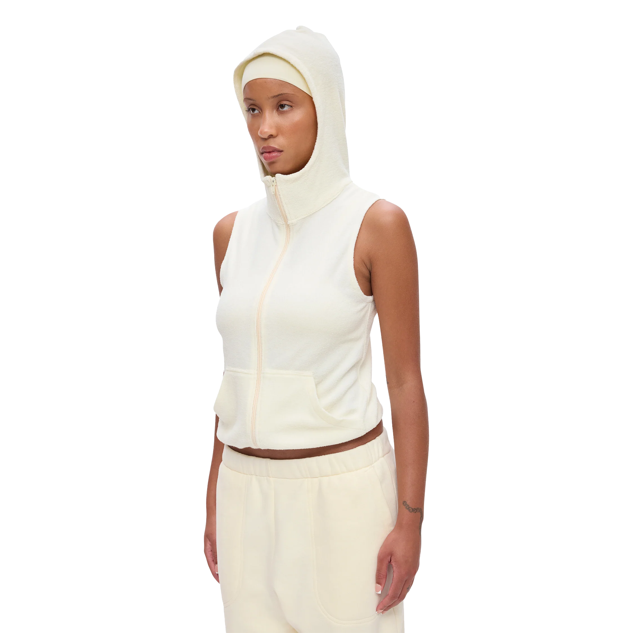 Soft Hooded Zip-Up Vest