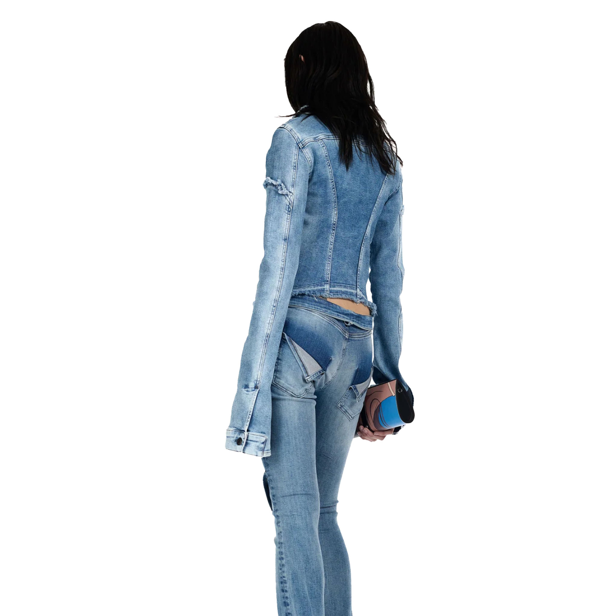 Drape Collar Denim Jacket
