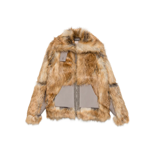 Oversized Furry Multiline Jacket