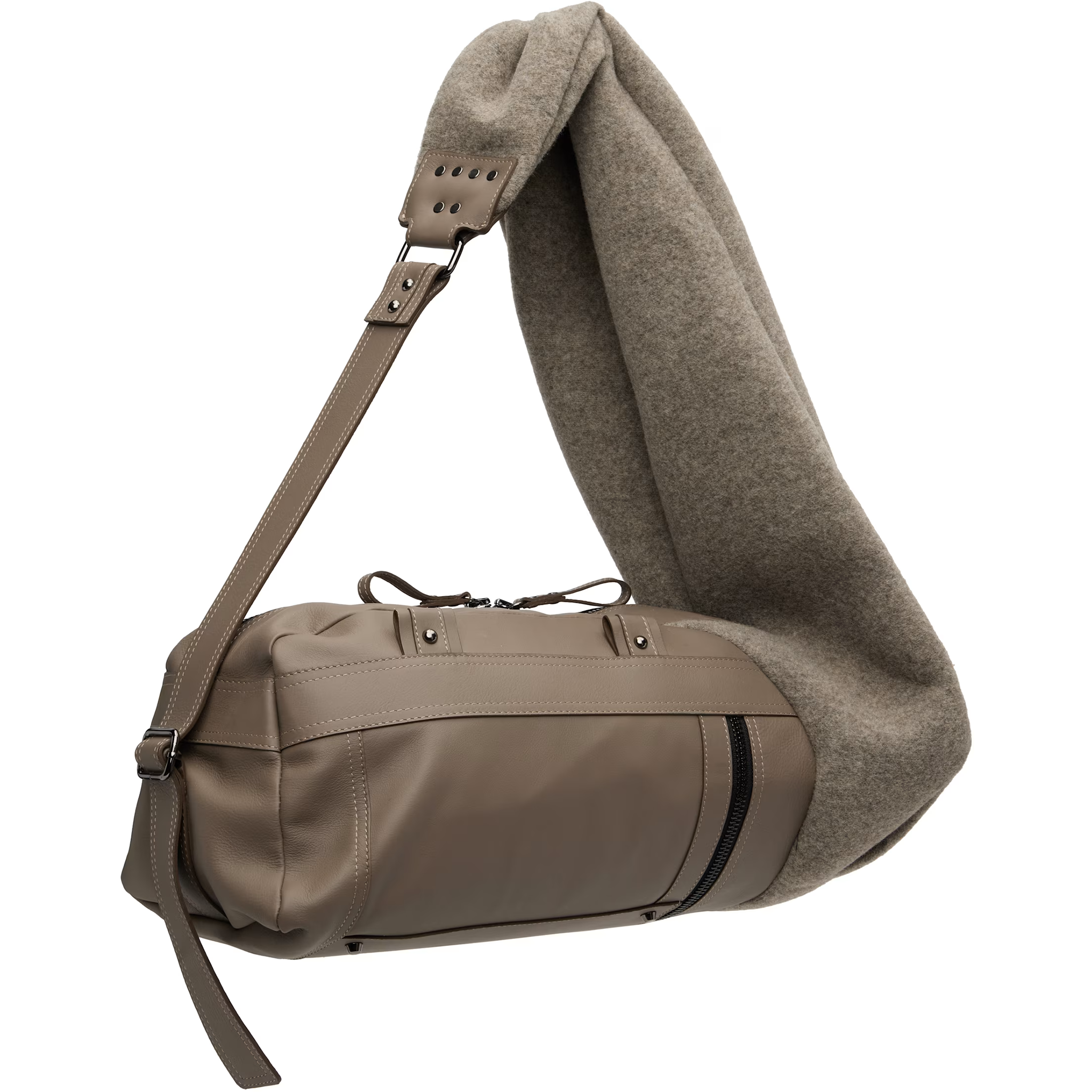 Neoprene Wool Leather Bag