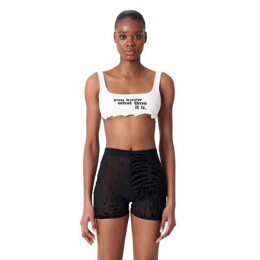 Knockout Shorts Black Zebra Print