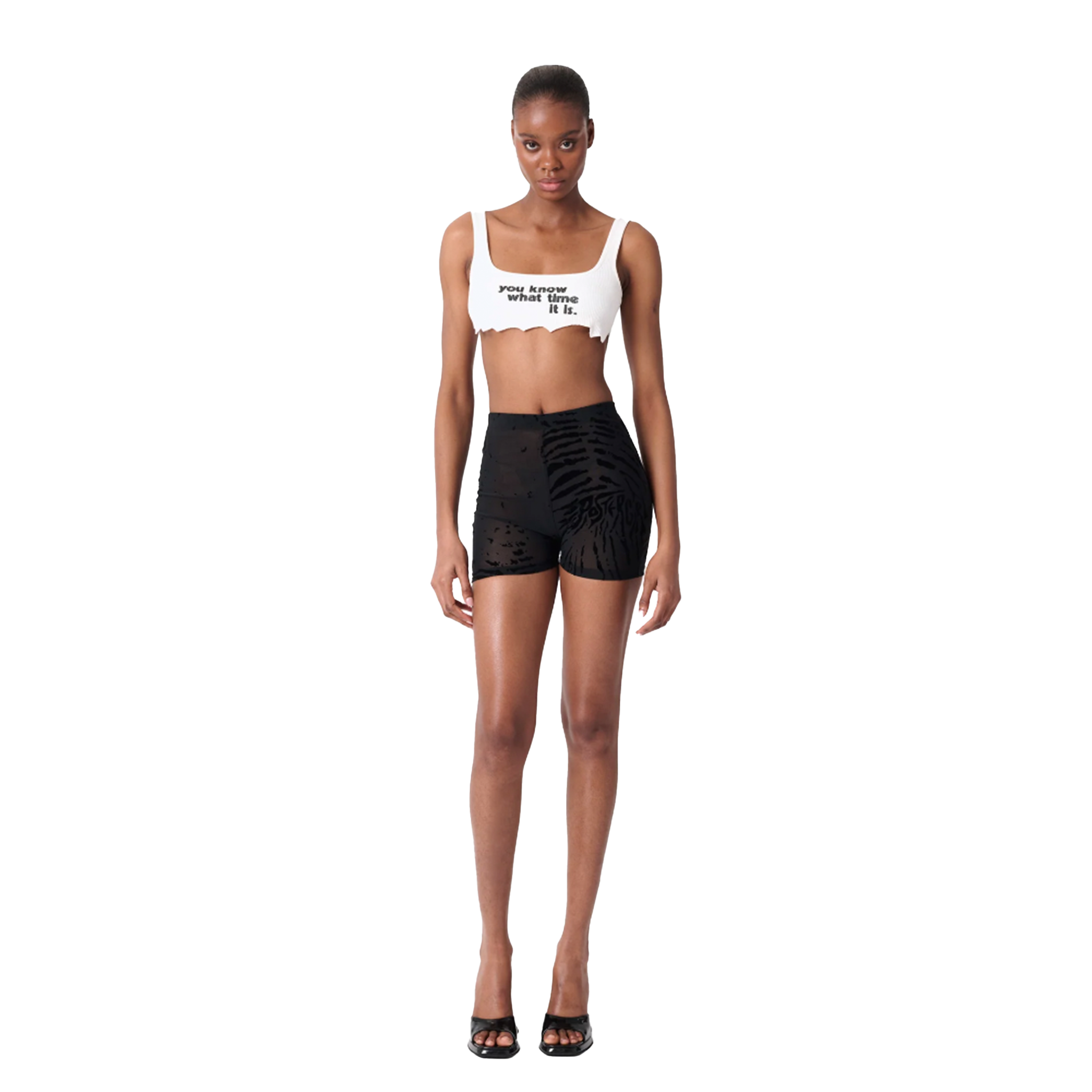 Knockout Shorts Black Zebra Print
