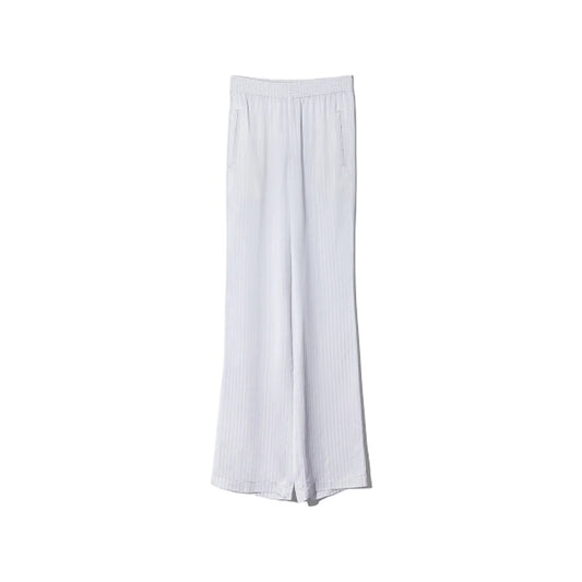 Satin Pin Stripe Trouser Grey And White Viscose Blend