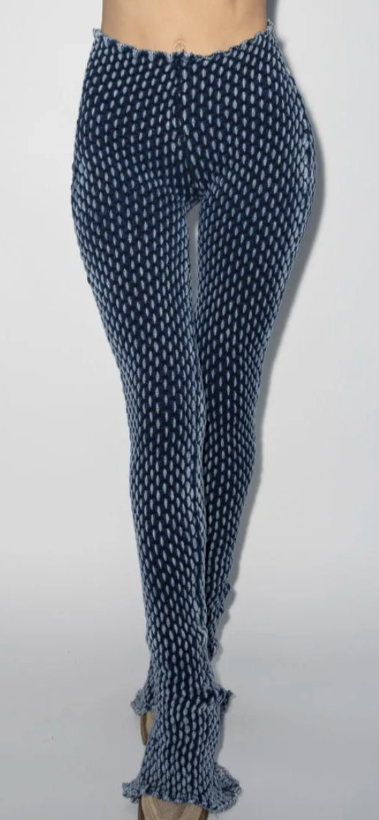 Crocodile Skin Flare Pants