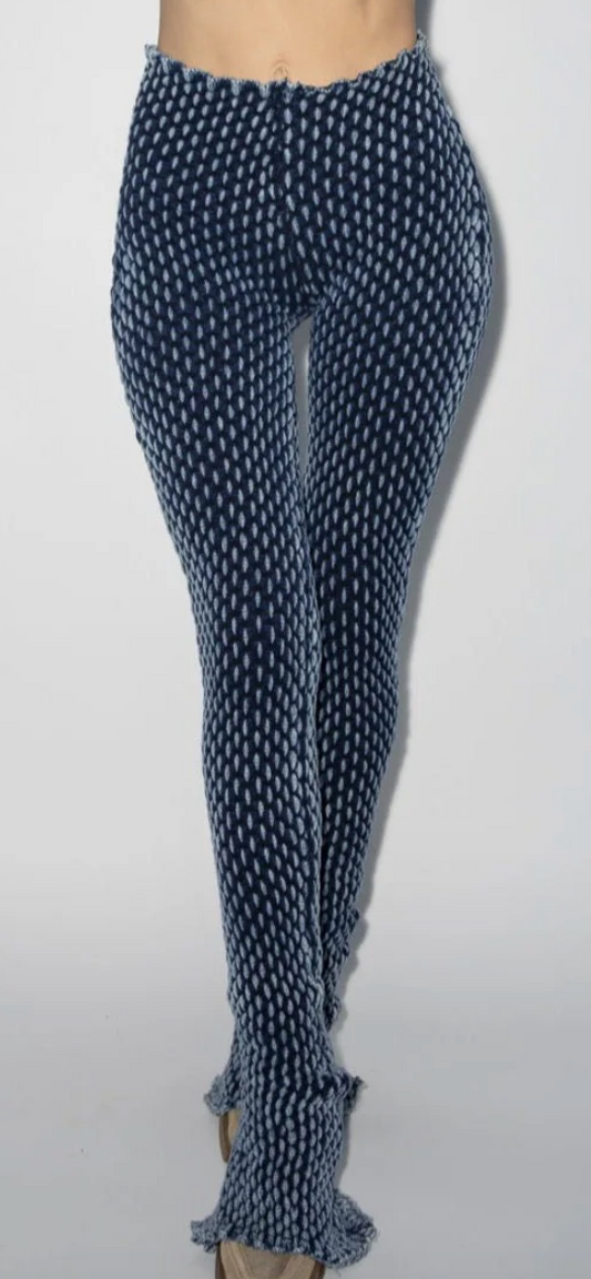 Crocodile Skin Flare Pants