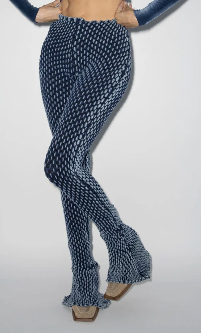 Crocodile Skin Flare Pants